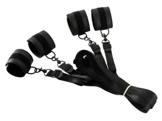 Bettfessel-Set Vegan Fetish Schwarz