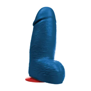 Realistischer Dildo Dagr XL dick mit Hoden Blau 21 x Ø 10,8 cm