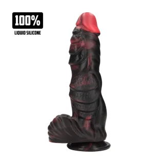 Dildo Infernal Demon Silikon Schwarz/Rot 21,5 x Ø 6 cm