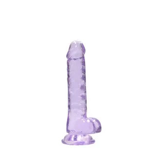 Realistischer Dildo mit Hoden Lila 15 cm