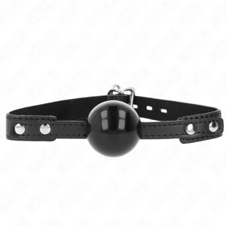 Fetisch-Toy KINK Knebel mit weichem TPE-Ball Schwarz 4 cm
