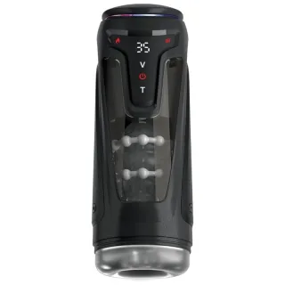 Masturbator PDX Elite Moto-Bator Pro mit Stoß, Vibration und Wärme Schwarz 26,5 cm