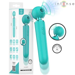 Vibrator Intense Hamby mit Saugkopf und Stoßfunktion Türkis 19,4 x 3 cm