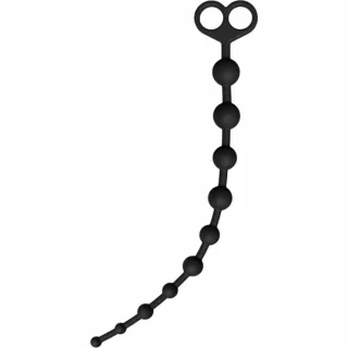 Analkette mit sieben Perlen Schwarz 34 x Ø 1 cm