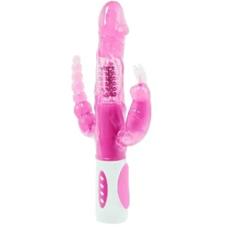 Rabbit-Vibrator Pretty Bunny Triple Pleasure mit Analfortsatz Rosa