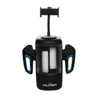 Masturbator Cyber Milker vibrierend mit Handyhalter Schwarz/Durchsichtig 18,3 x Ø 10,5 cm