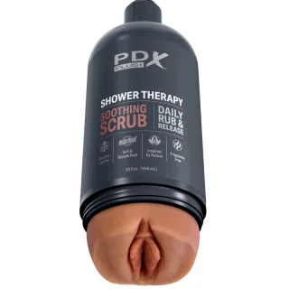 Masturbator PDX Plus Shower Therapy Soothing Scrub Braun 17,8 x 5,1 cm