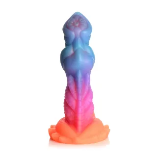 Dildo Aqua nachtleuchtend Silikon Regenbogen 16,5 cm