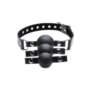 Ballknebel aus Silikon austauschbar Schwarz 61 cm