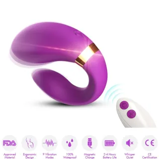 Paarvibrator Crescent mit Fernbedienung Lila