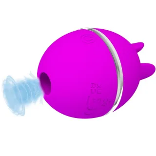 Auflegevibrator Gemini Ball mit Saugöffnung und Zunge Lila