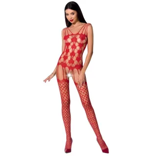 Bodystocking Passion Woman mit Blütenkreisen Rot Einheitsgröße