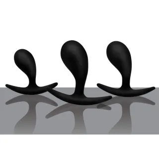 Anal-Set Dunkle Tropfen gebogen 3 Teile Schwarz 6,5 x Ø 8 cm