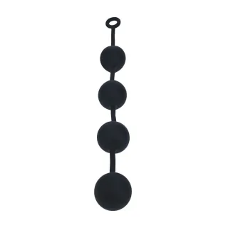 Analkette aus Silikon rund Schwarz XXL Ø 6 cm