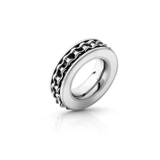 Stylischer Cockring in Bikeroptik, aus gl?nzendem Edelstahl, ? 32 mm
