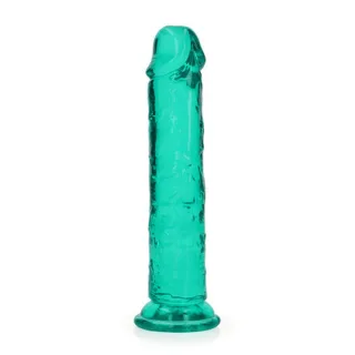 Realistischer Dildo gerade mit Saugnapf Transparent Grün 18 cm