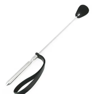 Gerte aus Edelstahl mit Lederklatsche