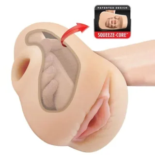 Masturbator PDX Plus Pussy Pounder mit Squeeze-Kern Natur 18 cm