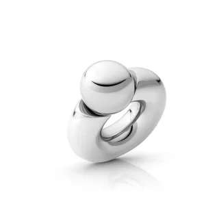 Massiver Cockring aus Edelstahl, mit Kugel, ? 40 mm
