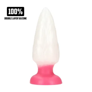 Analplug Chimera Ei-Form Rot/Weiß 15,5 x Ø 6 cm