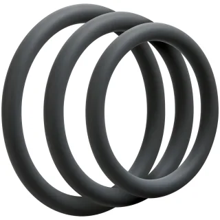 Penisring-Set OptiMALE C-Ring dünn Grau Ø 5,1 cm
