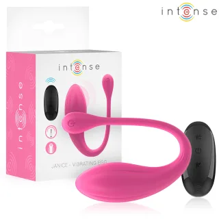 Ei-Vibrator Intense Janice mit Klitorisarm und Fernbedienung Rosa