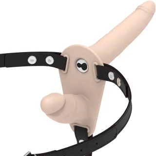 Strap-on Silicone Vibrating Double Natur 15 cm