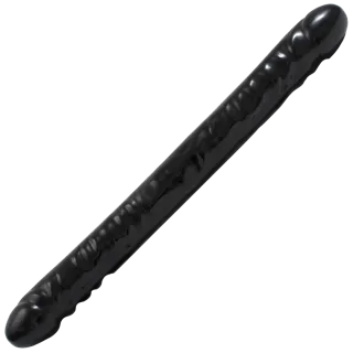 Dildo mit Doppelenden geädert Schwarz 44,5 x Ø 4,1 cm