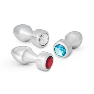 Stilvoller Analplug aus Aluminium mit wundersch?nem Schmuckstein in Blau