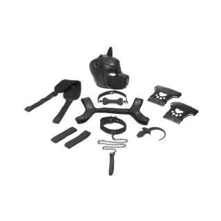 Puppy-Play-Set Neopren Schwarz Einheitsgröße