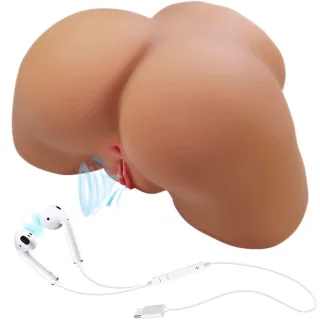Masturbator Ilana Po mit Vibration Sauger und Ton dunkler Hautton 6,8 kg