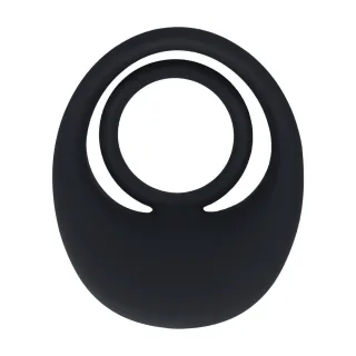 Hodenring aus Flüssigsilikon mit Vibration Schwarz