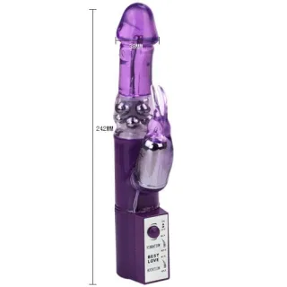 Rabbit-Vibrator Hot Lady II mit Perlen und Rotation Lila