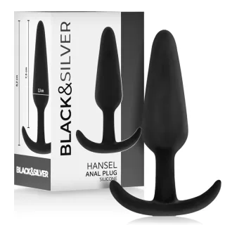 Analplug Black&Silver Hansel aus Silikon Schwarz Ø 2,3 cm