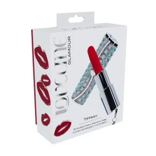 Lippenstift-Vibrator Tiffany mit 4 Aufsätzen Blau