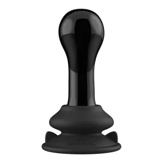 Vibrator Globy Glas mit Saugfuß Schwarz 9,4 x Ø 4,4 cm
