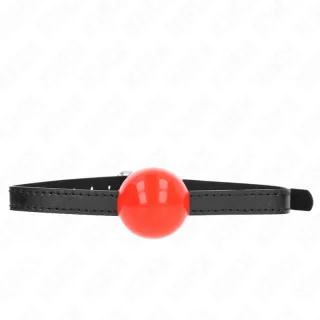 Fetisch-Toy KINK Knebel mit rotem massivem Ball Rot 4 cm