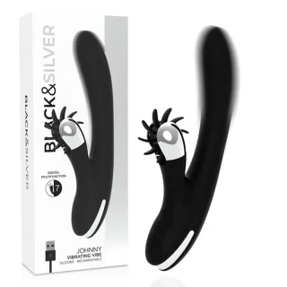 Rabbit-Vibrator Black&Silver Bunny Johnny Schwarz 24 x 3,5 cm
