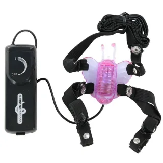 Auflegevibrator Schmetterling mit Beinriemen Lila