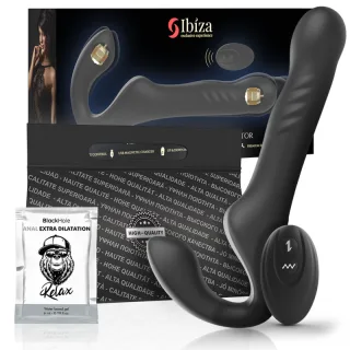 Strap-on Ibiza Technology riemenlos mit Stoßfunktion Schwarz