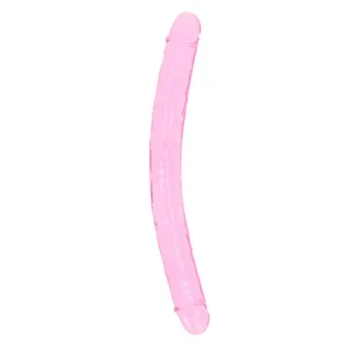 Doppeldildo Crystal Clear Transparent Rosa 34 cm