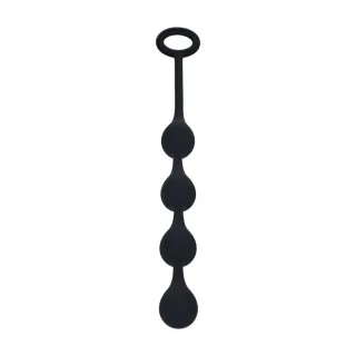 Analkette aus Silikon in Tropfenform Schwarz S Ø 2 cm