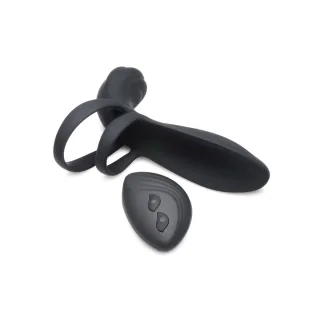 Penishülle vibrierend Silikon mit Fernbedienung Schwarz 10,8 cm