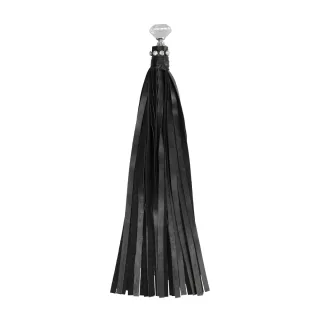Peitsche diamantbesetzt Schwarz 3 cm