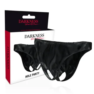 Slip Ouvert mit Öffnung Unisex Schwarz Einheitsgröße