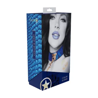 Halsband Florence mit Leine Blau