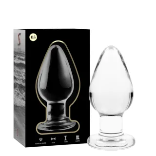 Analplug Nebula Modell 3 aus Glas Transparent 11 x 5 cm