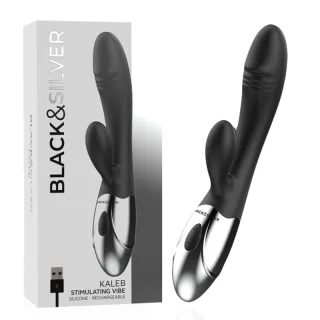 Rabbit-Vibrator Black&Silver Kaleb Schwarz 20 x 3,2 cm