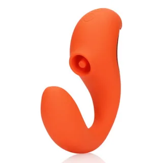 G-Punkt-Vibrator mit Klitoris-Pulswellen Orange