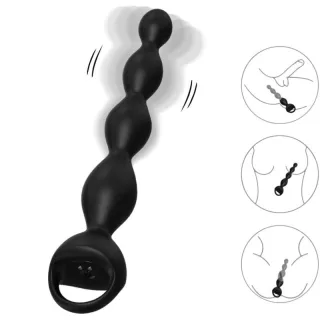 Analkette Finger mit Vibration Schwarz 21 x 3,2 cm